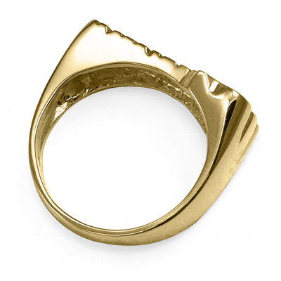 14k Solid Yellow Gold Trump Name Man's Ring