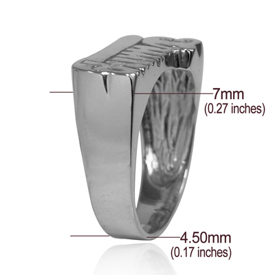 14k Solid White Gold Trump Name Ring