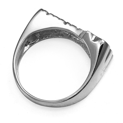 14k Solid White Gold Trump Name Ring