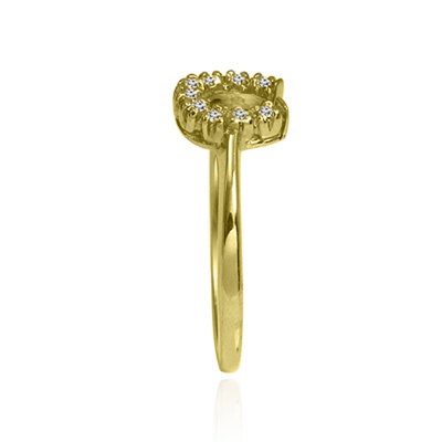 18k Gold Diamond Horseshoe Ring F VS 1