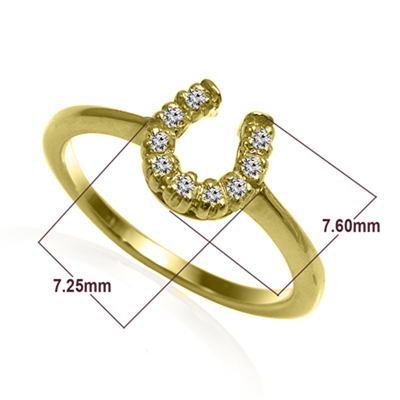 18k Gold Diamond Horseshoe Ring F VS 1