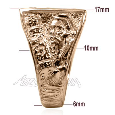 Lions Facing The Ten Commandments Ring in 14k Gold