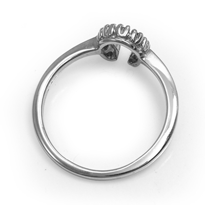 Platinum 950 Diamond Horseshoe Ring for women