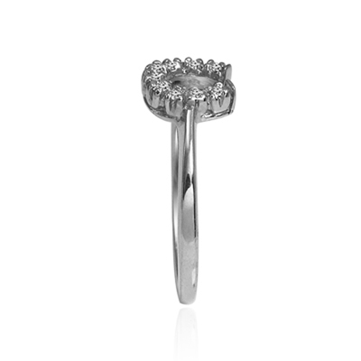 Platinum 950 Diamond Horseshoe Ring for women