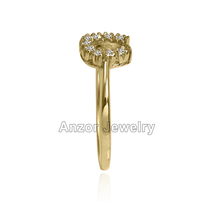10k Gold Diamond Horseshoe Ring