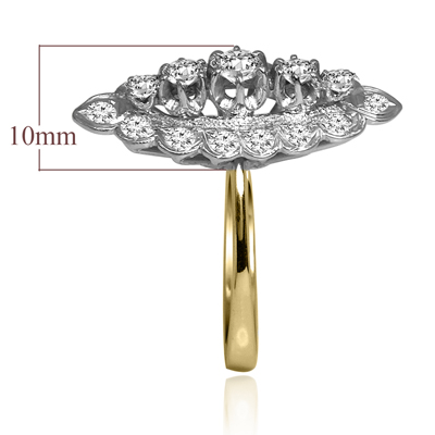 14K Gold Genuine Diamond Russian style Ring