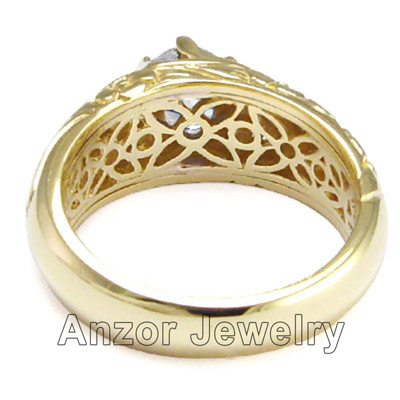 Men's 18k Yellow Gold ROCOCO design Diamond Ring