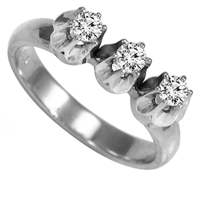 Genuine Diamond Russian style Ring 14k Gold 585