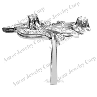14k White Gold Genuine Diamond Ring