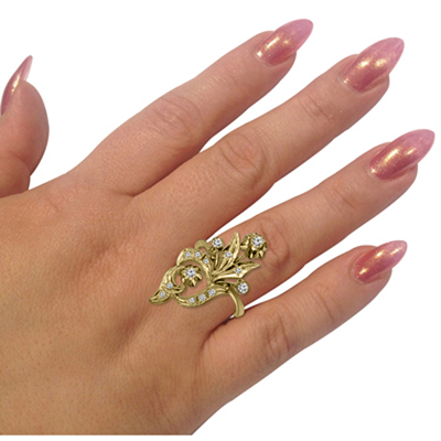 14k Yellow Gold Genuine Diamond Ring