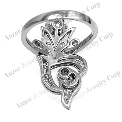 Genuine White Topaz Russian StylRing in Silver 925