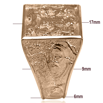 The Ten Commandments Men's Ring  in 14k Gold