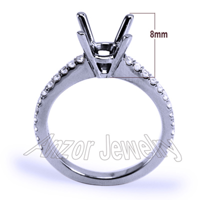 Cutdown Pave Diamond setting ring in 10k gold
