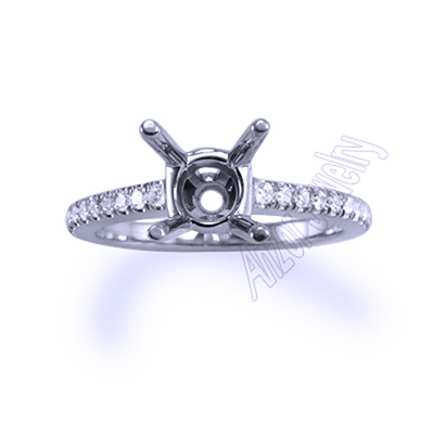 Cutdown Pave Diamond setting ring in 10k gold