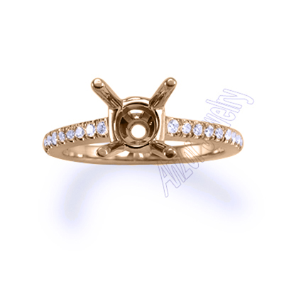 Cutdown Pave Diamond setting ring in 10k gold