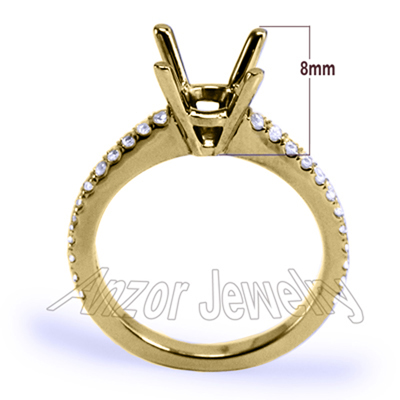 Cutdown Pave Diamond setting ring in 10k gold