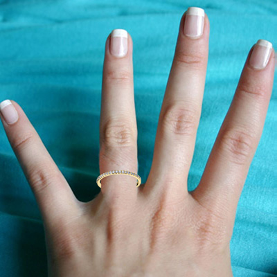 14k Gold Wedding Band Genuine Diamond Ring