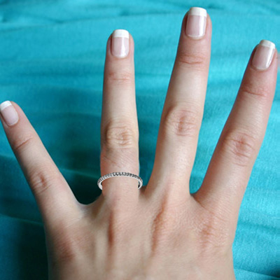 Genuine Diamond Wedding Band in Platinum