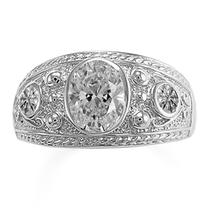Etruscan Byzantine Style Men's Diamond Ring G VS1