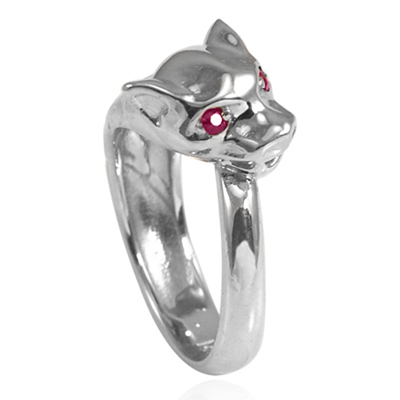 14k Solid Gold Cat Head Burma Ruby Ring