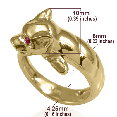 10k Gold Cat Head Burma Ruby Ring
