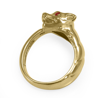 10k Gold Cat Head Burma Ruby Ring