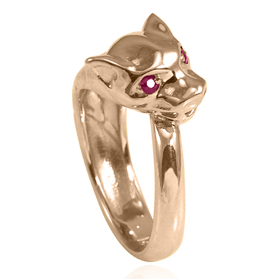 10k Gold Cat Head Burma Ruby Ring