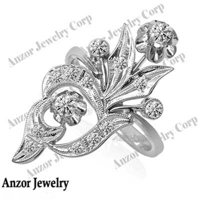14k Gold Lab Grown Diamond Russian style Ring