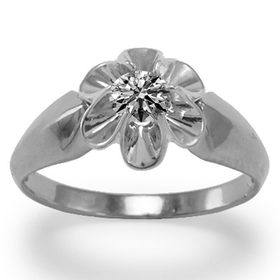 14k Gold Lab Grown Diamond Tulpan Ring