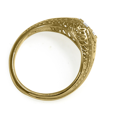14k Solid Yellow Gold Lab Grown Diamond Ring