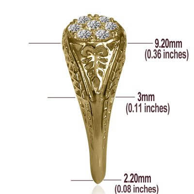 14k Solid Yellow Gold Lab Grown Diamond Ring