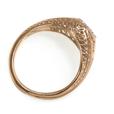 14k Solid Rose Gold  Lab Grown Diamond Ring