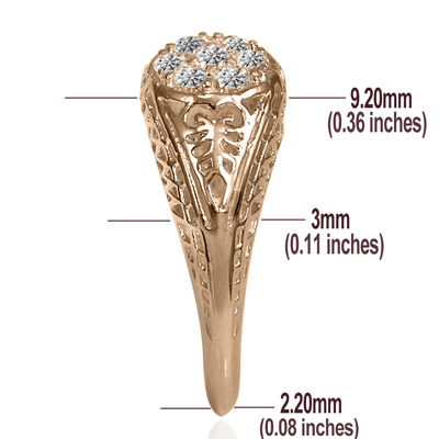 14k Solid Rose Gold  Lab Grown Diamond Ring