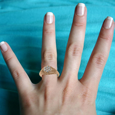 14k Solid Rose Gold  Lab Grown Diamond Ring
