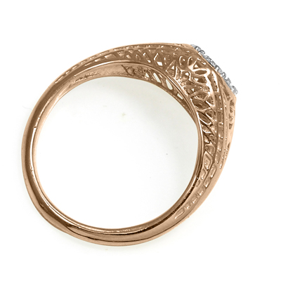 14k Solid Rose and  White Gold Lab Grown Diamond
