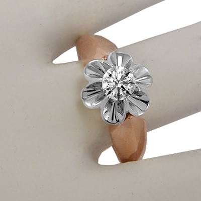 14K Gold Lab Grown Diamond European Tulpan Ring