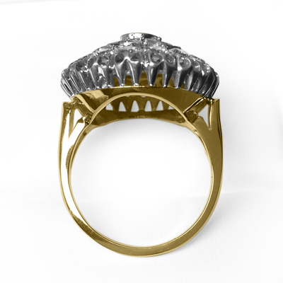 14k Gold Genuine Diamond Russian style Ring