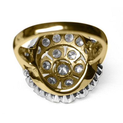 14k Gold Genuine Diamond Russian style Ring