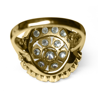 14k Gold Genuine Diamond Russian style Ring