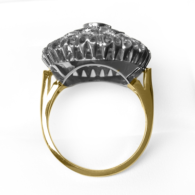 14k Gold Genuine Diamond Russian style Ring
