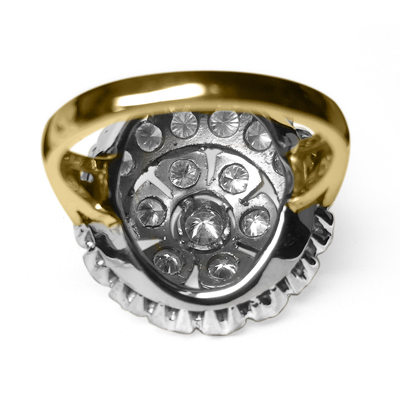 14k Gold Genuine Diamond Russian style Ring