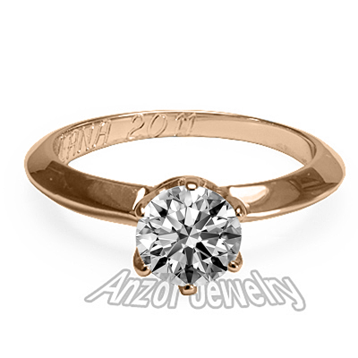 Knife Edge Solitaire Lab Grown Diamond Ring in 14k