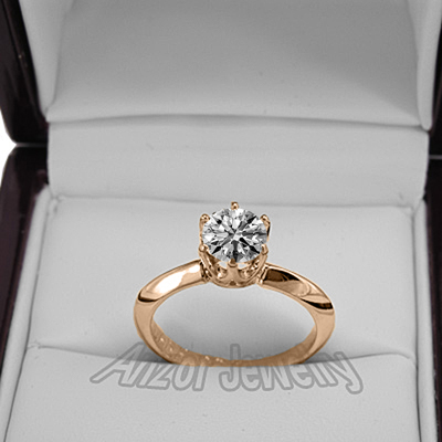Knife Edge Solitaire Lab Grown Diamond Ring in 14k