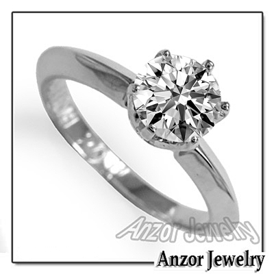 Knife Edge Solitaire Lab Grown Diamond Ring in 14k
