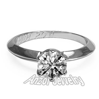Knife Edge Solitaire Lab Grown Diamond Ring in 14k