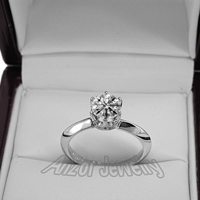Knife Edge Solitaire Lab Grown Diamond Ring in 14k