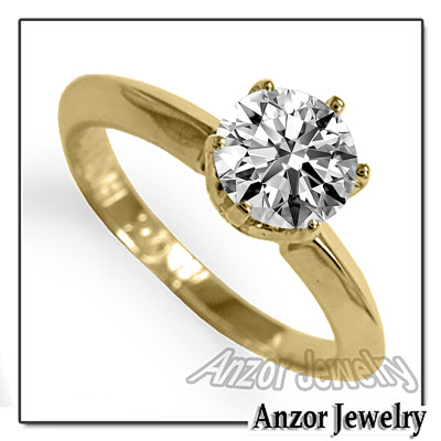 Knife Edge Solitaire Lab Grown Diamond Ring in 14k