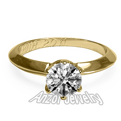 Knife Edge Solitaire Lab Grown Diamond Ring in 14k
