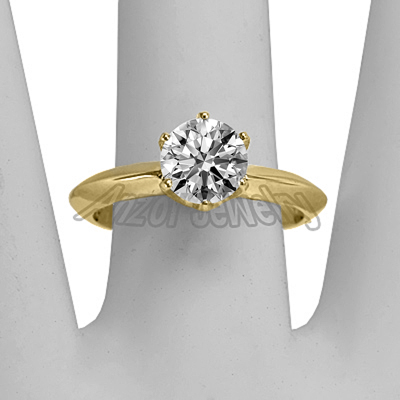 Knife Edge Solitaire Lab Grown Diamond Ring in 14k