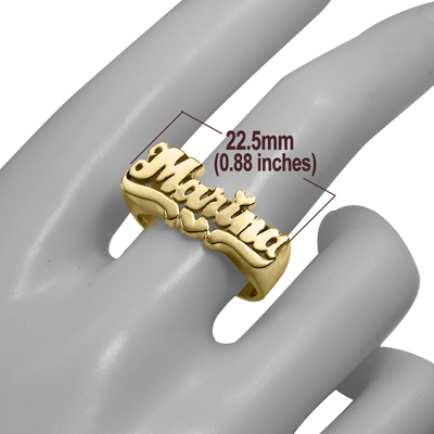 14k solid yellow Gold Lady's Name Marina Ring